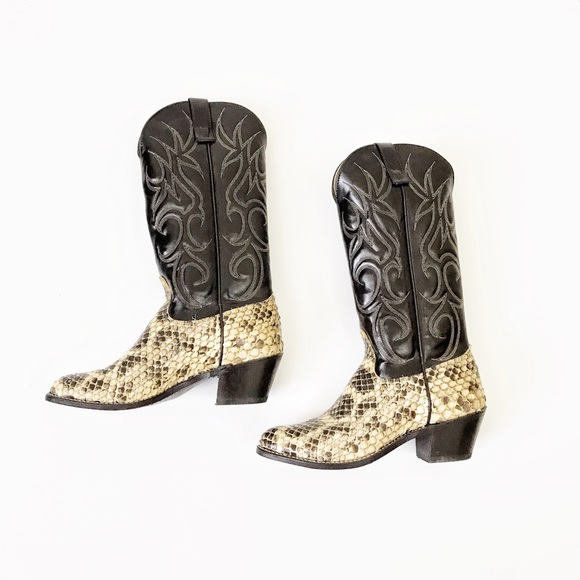 Texas Boot Co Shoes - TEXAS BOOT CO. Python Skin Cowgirl Boots